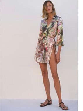 Zara Multicolor Tropical Print Kaftan